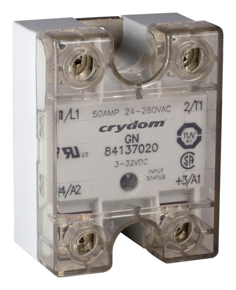 CROUZET AUTOMATION 84137020 Solid State Relay, 50 A, 280 VAC, Panel, Screw, Zero Crossing