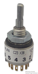 GRAYHILL 56SD30-01-1-AJN Rotary Switch, 12 Position, Non Illuminated, 56 Series, 30 &iuml;&iquest;&frac12;, 200 mA, 200 mA