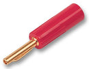 DELTRON COMPONENTS 580-0500 Banana Test Connector, 4mm, Plug, Cable Mount, 10 A, 50 V, Gold Plated Contacts, Red