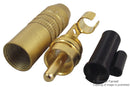 DELTRON COMPONENTS 346-0700 RCA (Phono) Audio / Video Connector, 2 Contacts, Plug, Gold Plated Contacts, Metal Body, Yellow