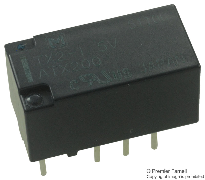 PANASONIC ELECTRIC WORKS TX2-1.5V RELAY, SIGNAL, DPDT, 30VDC, 2A