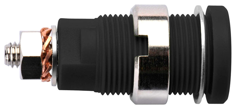 Schutzinger SEB 6445 NI / SW Banana Test Connector Jack Panel Mount 32 A 1 kV Nickel Plated Contacts Black