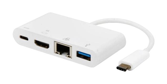 Multicomp PRO 83-22050 83-22050 USB 3.1 C Plug to Hdmi Gigabit Ethernet USB3.0 A and Receptacle PD Charging Adapter 4Kx2K@60Hz New