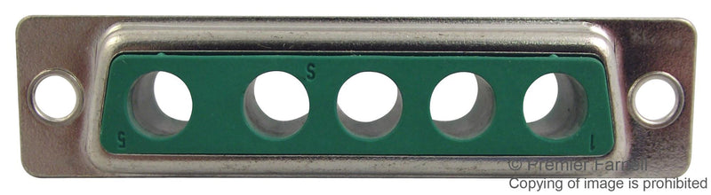 HARTING 09 69 300 0055 D Sub Connector Housing, 5 Ways, Combo Layout D Sub, DB-5W5, D Sub-M Series, Receptacle, Steel Body