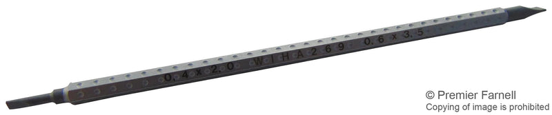 WIHA 269 SL2.0/3.5 Screwdriver Blade, Reversible, System-6, Hexagon, Slotted, 2/3.5mm x 120mm