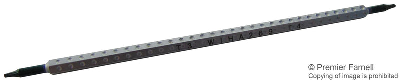 WIHA 269 TORX3/4 Screwdriver Blade, Reversible, System-6, Hexagon, TORX&iuml;&iquest;&frac12; 3/TORX&iuml;&iquest;&frac12; 4, 120mm