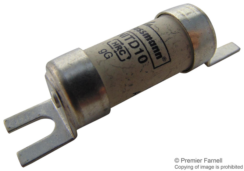 EATON BUSSMANN SERIES NITD10A Fuse, High Rupturing Capacity (HRC), 10 A, NITD Series, 550 VAC, Bolted Tag