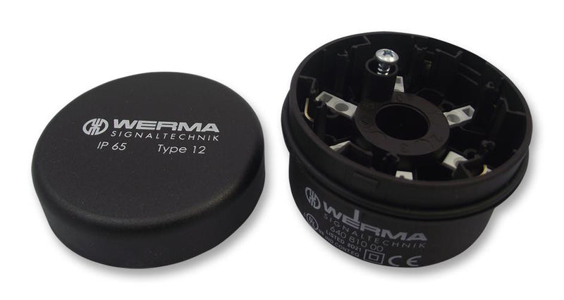 WERMA 64081000 Signal Indicator Accessory, 640 Series, Terminal, Black, Cage Clamp