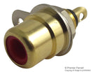 LUMBERG BTO 1 VR RCA (Phono) Audio / Video Connector, 2 Contacts, Socket, Gold Plated Contacts, Metal Body, Red