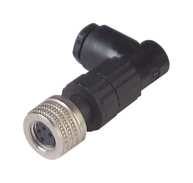 Hirschmann ELWIKA 4008 V Sensor Connector Miniquick E Series M8 Receptacle 4 Contacts Right Angle Cable Mount