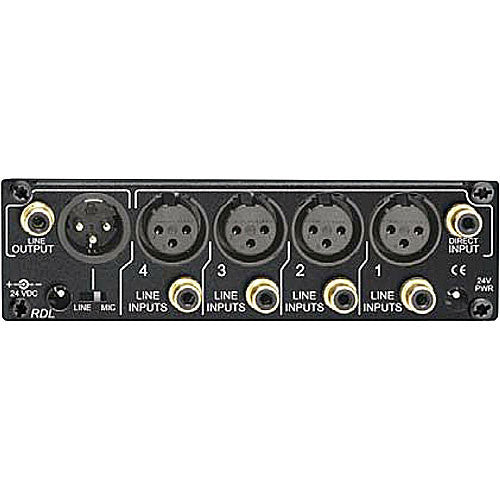 RDL RU-MX4 Four Channel Pro Audio Microphone and Line Mixer