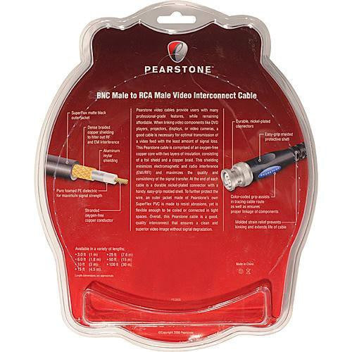 Pearstone BNC Male to RCA Male 75 Ohm Video Cable - 100' (30.3 m)