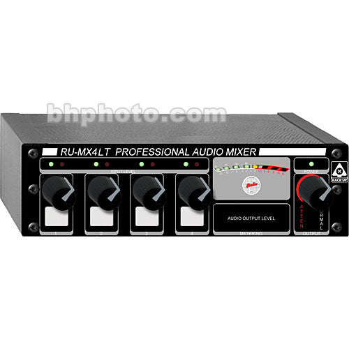 RDL RU-MX4LT Four Channel Pro Audio Line Mixer (Line Level Only) (Output Isolation Transformer)