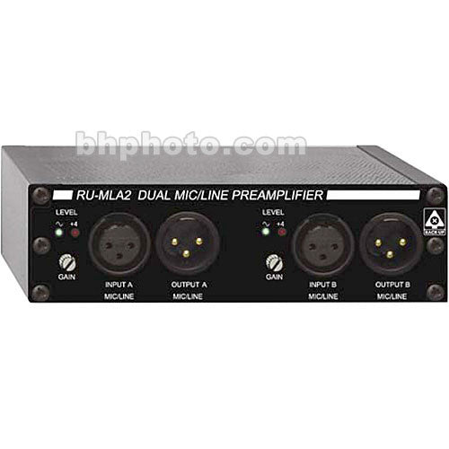 RDL RU-MLA2T - Dual Channel Microphone/Line Preamplifier with Four Channel Audio Distribution and a Studio-Quality Transformer on Each Output