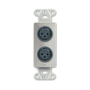 RDL DS-XLR2F Decora Wall Plate with Dual XLR 3-Pin Female Connectors (Stainless Steel)