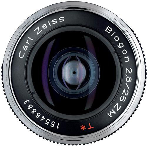 Zeiss Wide Angle 25mm f/2.8 Biogon T* ZM Manual Focus Lens for Zeiss Ikon and Leica M Mount Rangefinder Cameras - Silver