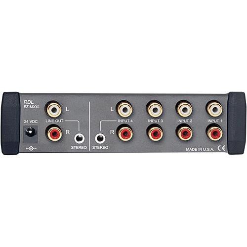 RDL EZ-MX4L Stereo 4-Channel Line-Level Mixer