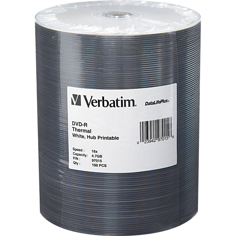 Verbatim DVD-R 4.7GB 16x Thermal Printable Disc (Spindle Pack of 100)