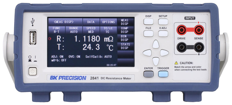 B&K Precision BK2841 Ohmmeter 4-Wire 100&micro;ohm to 100Mohm 0.1 ?ohm 1 A 0.01% 89 mm