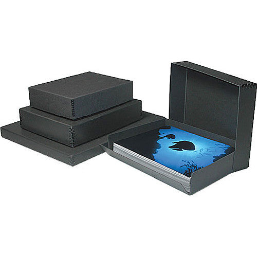 Print File Drop-Front Metal Edge Archival Storage Box (Black, 16.5 x 20.5 x 3")