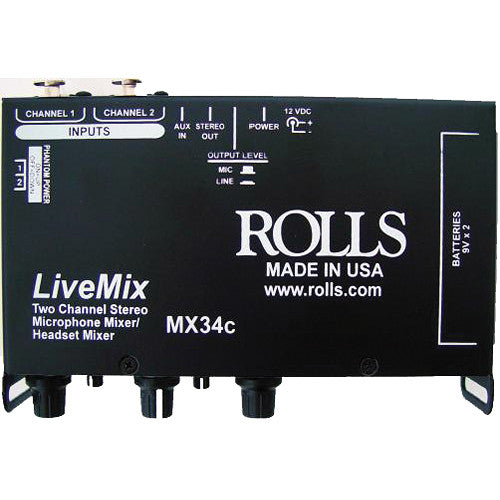 Rolls MX34c LiveMix 2 Channel Microphone Mixer