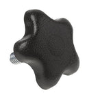 DAVIES MOLDING 2980-B KNOB, FINGER GRIP, PP, 2.25", BLACK