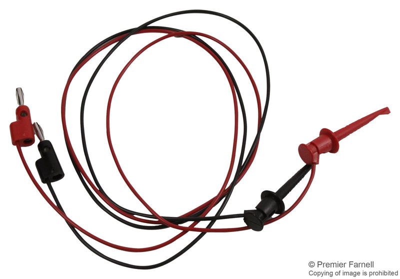 Pomona 3782-36-02. Test Lead Set Hook Clip Banana Plug Stackable 60 VDC 5 A Black Red 914.4 mm