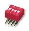 Multicomp PRO MCNDA-04V MCNDA-04V DIP / SIP Switch 4 Circuits Slide Through Hole SPST-NO 24 V 25 mA