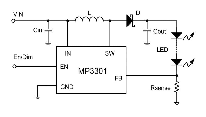 Monolithic Power Systems (MPS) MP3301GJ-P LED Driver 1 Output Boost 2.5 V to 6 Input 1.3 MHz 36 V/700 mA TSOT-23-5 New