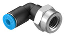 Festo QSLF-1/8-4-B Pneumatic Fitting Push-In L-Fitting G1/8 14 bar 4 mm PBT (Polybutylene Terephthalate) Qslf