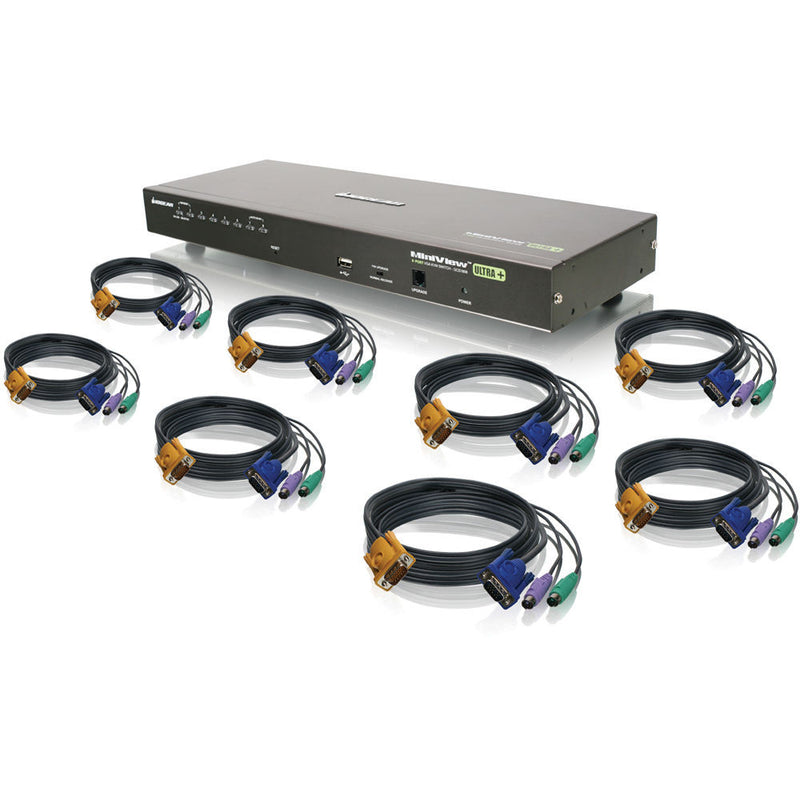 IOGEAR 8-Port USB PS/2 Combo KVM Switch Kit with Eight PS/2 KVM Cables and One USB KVM Cable