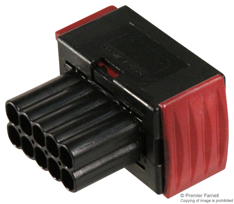 AMP - TE CONNECTIVITY 1-967240-1 Connector Housing, Junior Power Timer Series, Receptacle, 10 Ways, JPT socket contacts