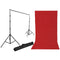Impact Background Kit with 10 x 12' Solid Ruby Red Muslin Backdrop