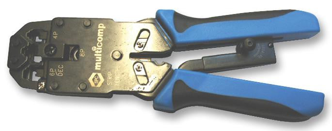 MULTICOMP HT2008AR Crimp Tool, Ratchet, RJ-45, RJ-12, RJ-11, 4P4C & 4P2C & DEC/Off Set Plug 6P6C