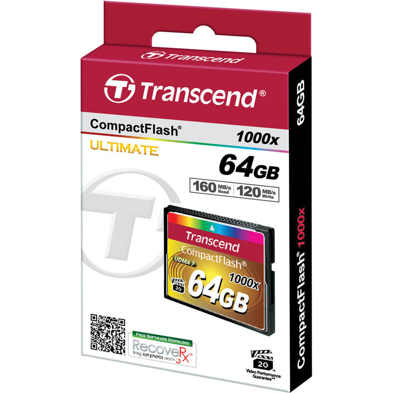 Transcend 64GB CompactFlash Memory Card Ultimate 1000x UDMA