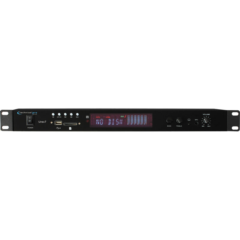 Technical Pro UREC7 Professional Rack Mountable USB/SD Recording Deck (Black)