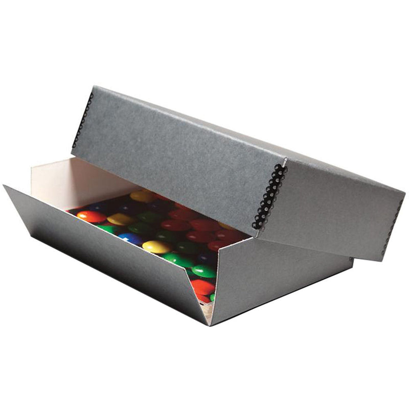 Print File 12 x 15.5 x 3" Drop-Front Metal Edge Archival Storage Box (Gray)