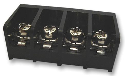 MULTICOMP T44-BS11-04 Panel Mount Barrier Terminal Block, 1 Row, 4 Ways, 22 AWG, 14 AWG, 9.5 mm, 15 A