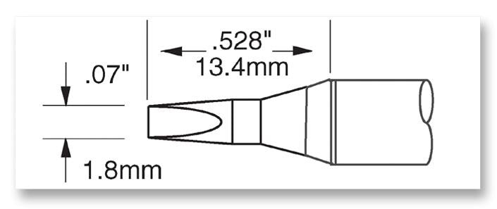 METCAL SFV-CH18AR Soldering Iron Tip, Fine Point, 1.8 mm