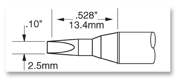 METCAL SFV-CH25A Soldering Iron Tip, Chisel, 2.5 mm