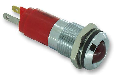 CML INNOVATIVE TECHNOLOGIES 192A0250 LED Panel Mount Indicator, Satin Chrome Bezel, Red, 12 V, 14 mm, 17 mA, 700 mcd, IP67