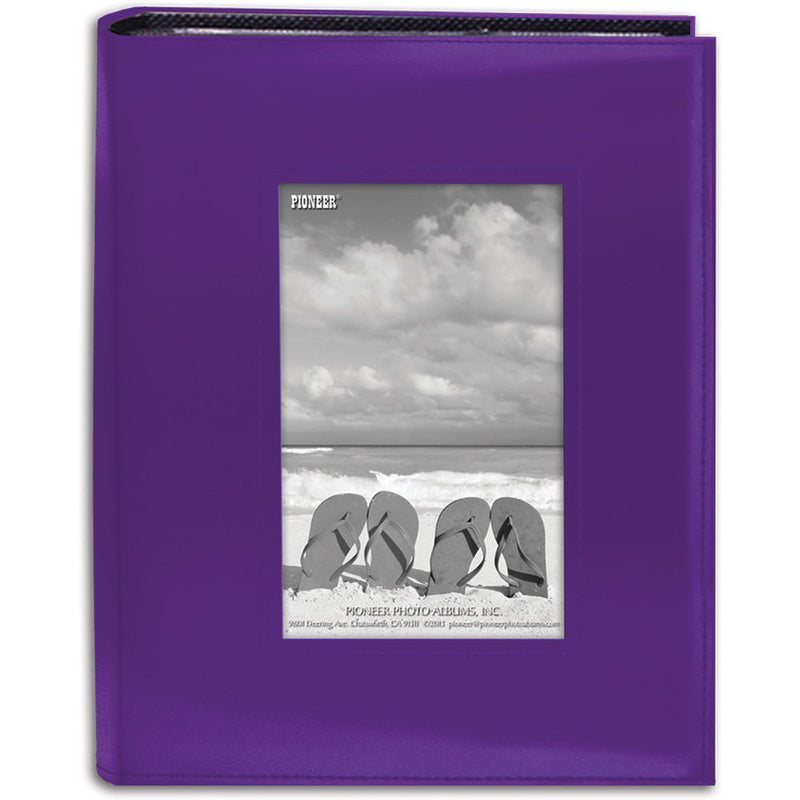 Pioneer Photo Albums Sewn Photo Album with Frame Cutout - For 4 x 6" (Purple)