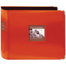 Pioneer Photo Albums T-12JF 12x12" 3-Ring Binder Sewn Leatherette Silver Tone Corner Scrapbook (Orange)