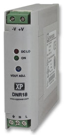 XP POWER DNR18US05 18 Watt AC/DC DIN Rail Single Output Power Supply, Input 90V to 264V, Output 5V/3A