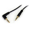 StarTech Right Angle 3.5mm to 3.5mm Stereo Audio Cable (Black, 3')