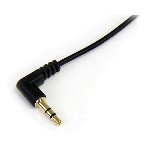 StarTech Right Angle 3.5mm to 3.5mm Stereo Audio Cable (Black, 3')