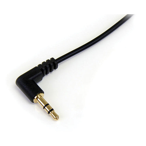 StarTech Right Angle 3.5mm to 3.5mm Stereo Audio Cable (Black, 1')