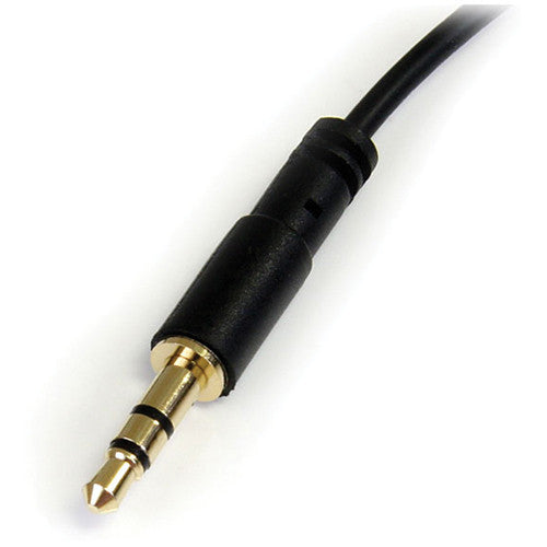 StarTech Right Angle 3.5mm to 3.5mm Stereo Audio Cable (Black, 1')