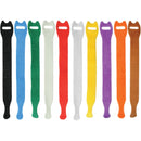 Pearstone 0.5 x 8" Touch Fastener Straps (Multi-Colored, 10-Pack)