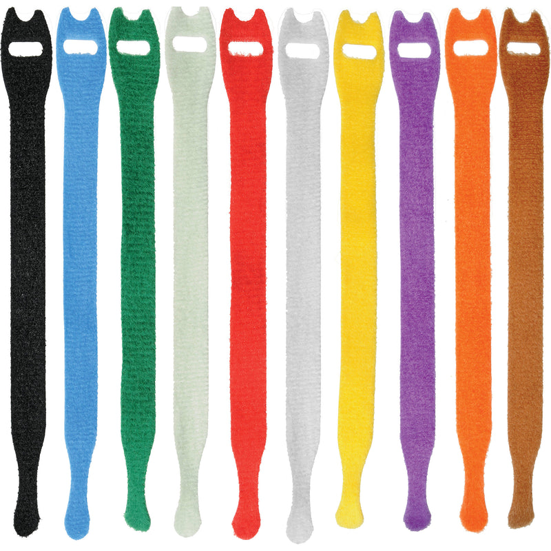 Pearstone 0.5 x 12" Touch Fastener Straps (Multi-Colored, 10-Pack)